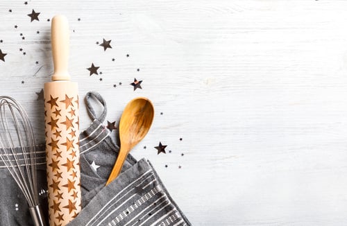 Preview: Kitchen apron on Christmas Background Concept