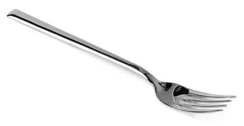 Preview: Silver dining fork isolated on white background
