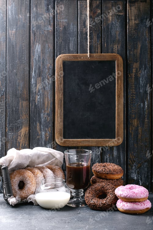 Preview: Sweet donuts with coffee