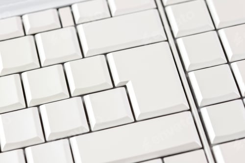 Preview: Blank white keys on a computer keyboard