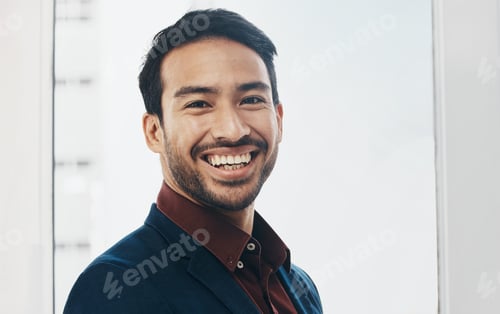 Preview: Business agent, face portrait and happy man, manager or leader smile for startup company growth. Ma