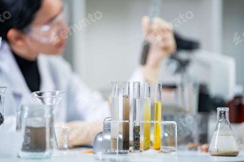 Preview: Geology science laboratory research sample test analysis of nature dirtied ground environment
