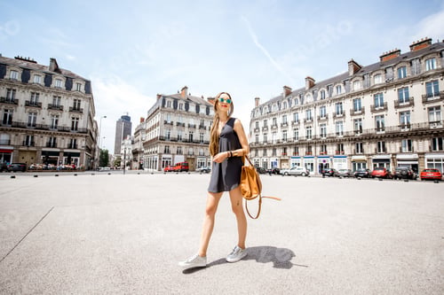 Preview: Woman traveling in Nantes city, France