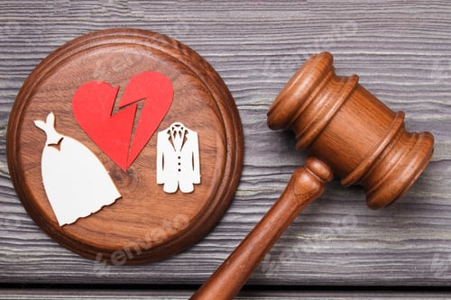 Preview: Divorce concept flat lay.
