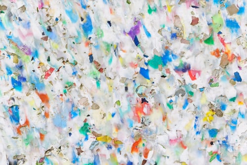 Preview: Detailled Texture of a Recycling Board made of Plastic Waste by Sintering Technique