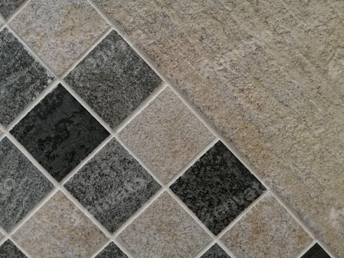 Preview: Closeup shot of colorful cladding plates on the wall