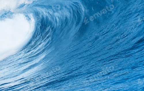Preview: Blue Ocean Wave background close up