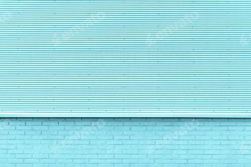 Preview: The Textured Background From Corrugated Iron And A Brick Of Turquoise Color And A Blank Space For