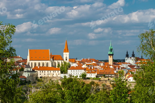Preview: Panoramic view of Znojmo's historic architecture.