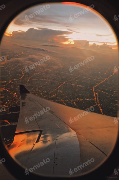 Preview: sunset on the plane
