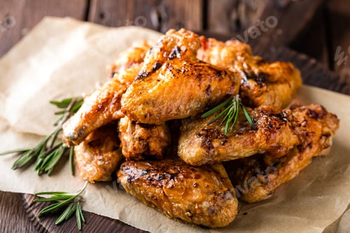 Preview: BBQ chicken wings, spicy grilled meat