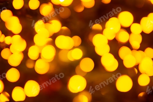 Preview: Gold yellow abstract background with bokeh defocused blurred lights