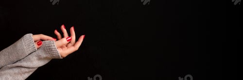 Preview: Female hands with red nails banner