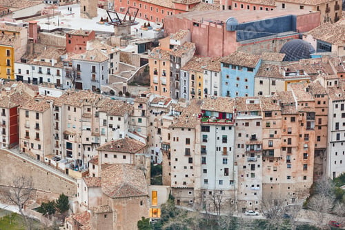 Preview: Traditional antique buildings in Cuenca world heritage old town. Spain