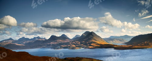 Preview: Clouds above Torridon Hills and loch, Highland, Scotland