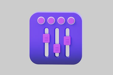 Preview: Sound equalizer sliders controls purple