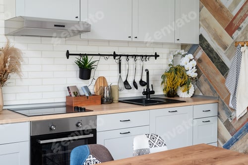 Preview: Interior of kitchen in rustic style