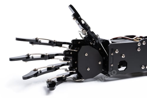 Preview: Real robot hand against white background