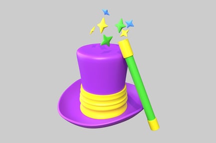 Preview: Magical hat and wand set