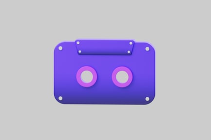 Preview: Purple cartoon cassette tape