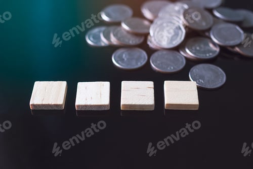 Preview: Square wooden on black glass