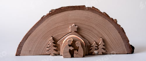 Preview: Christmas nativity scene of Jesus birth on white