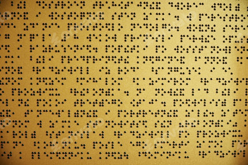 Preview: Braille plate. Inscription for blind people