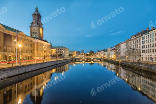 Preview: Cityscape of Gothenburg from Big Harbor Canal