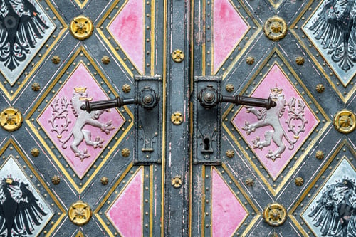 Preview: The handles of an old church door
