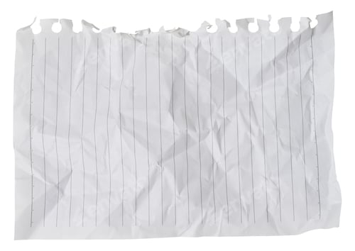 Preview: Torn and crumpled sheet from a notebook in a line