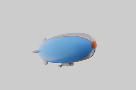 Preview: Cartoon airship with gray details