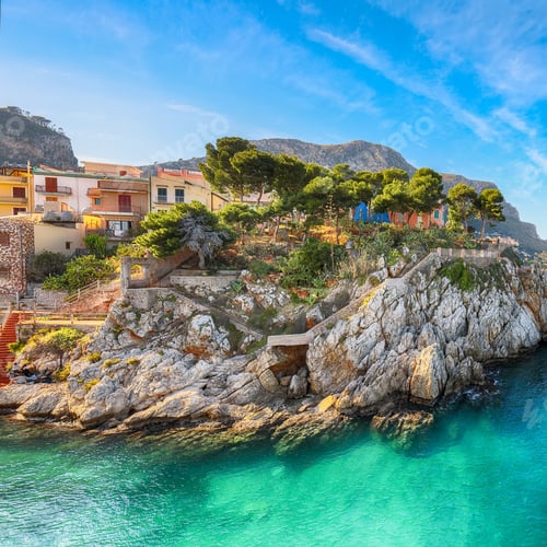 Preview: Astonishing sunny day over Sant'Elia village.
