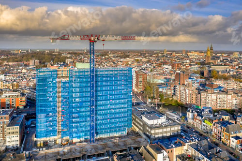 Preview: Construction crane building high rise apartment