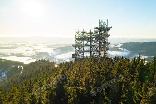Preview: Aerial view of Sky Bridge 721 suspension footbridge and Sky Walk tower
