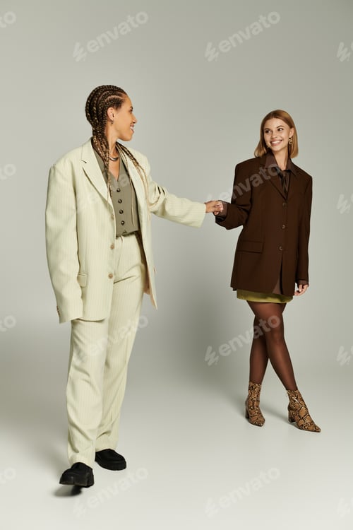 Preview: Autumn stroll with a beautiful young couple showcasing unique fashion and vibrant connection