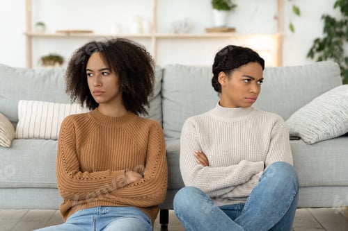 Preview: Quarrel of friends, problems and resentment. Angry and mad two millennial african american ladies