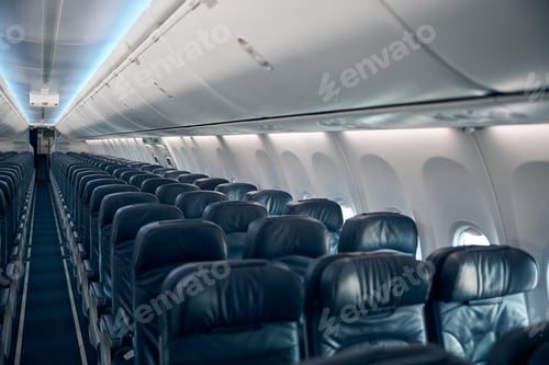Preview: Interior saloon of a new passenger plane