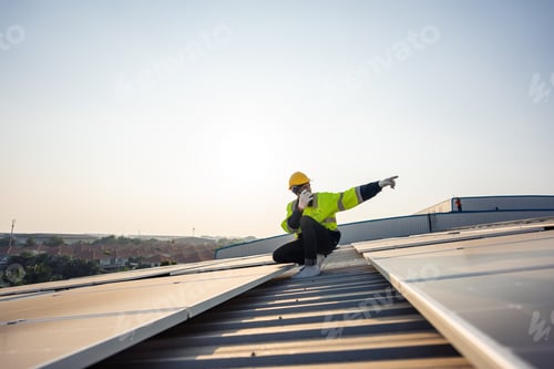 Preview: Professional engineer work to maintenance of photovoltaic panel system.