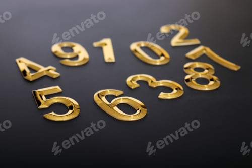 Preview: Numbers on a black background