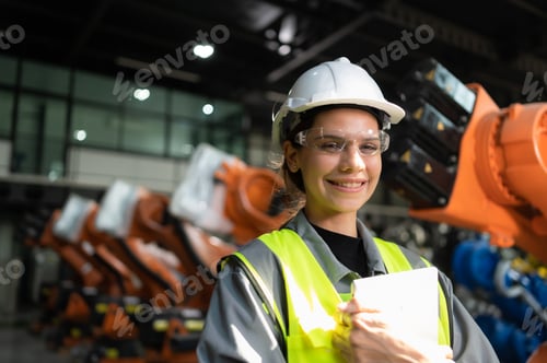 Preview: Portrait of female engineer with the mission of auditing, testing, improving software