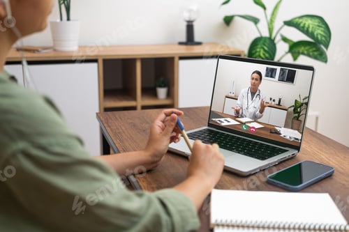 Preview: Telehealth Medical Consultation with Doctor on Laptop Screen