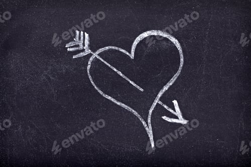 Preview: heart love chalkboard blackboard romantic drawing