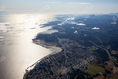 Preview: Aerial view of a small town, Parksville, on Vancouver Island