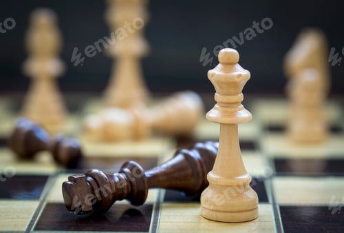 Preview: The chess game pieces on a chess board