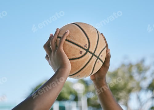 Preview: Basketball, sport and playing with a ball in the hands of a player, athlete or professional sportsp