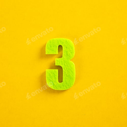 Preview: A colorful number on yellow background