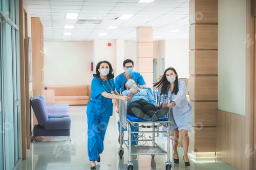 Preview: emergency patient, professional doctor working for help at hospital clinic health care