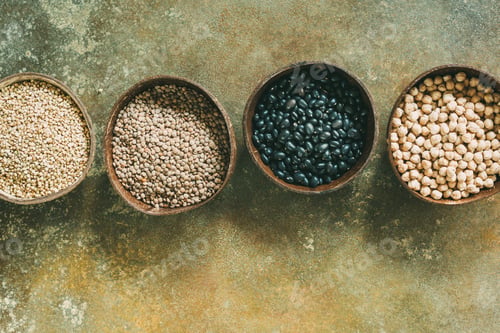 Preview: Different types of beans in coconut bowls