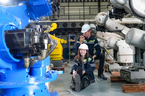 Preview: Safety in industrial factory. Injury and accident at work. Production line worker had accident