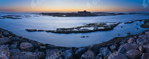 Preview: Panoramic photo of Mogador Island at sunet, Essaouira, formerly Mogador, Morocco, North Africa, Afri